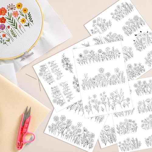 Water Soluble Embroidery Patterns, Stick and Stitch Paper for Sewing