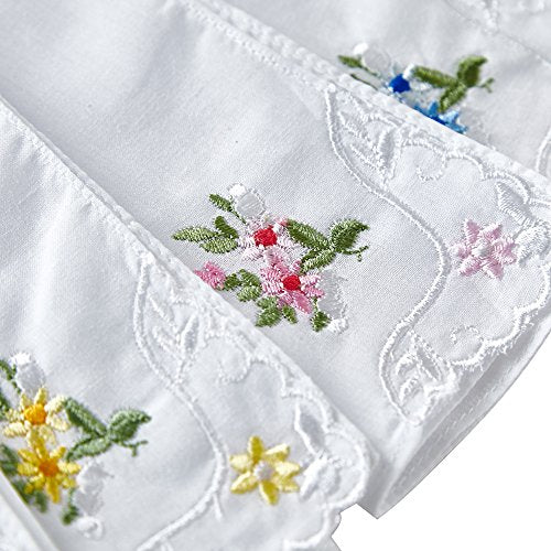 RDS HANKYTEX Cotton Embroidery Ladies' Handkerchiefs Lace Set of 6 - style: 2