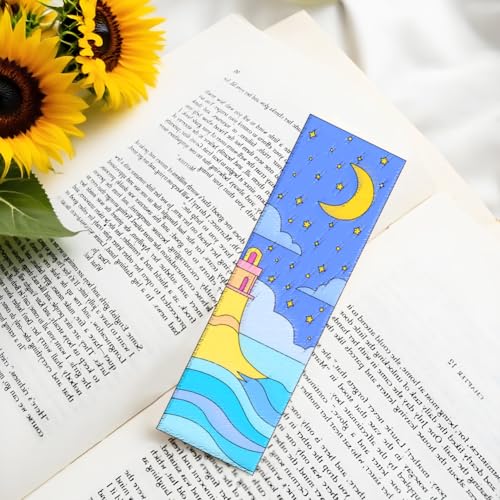 ORIGACH 4 Sheets Water Soluble Embroidery Patterns Stabilizers - 16 Pcs Pre-Printed Landscape Bookmark Designs - Stick & Stitch Embroidery Paper for Hand Sewing Lovers - color: Landscape Bookmark
