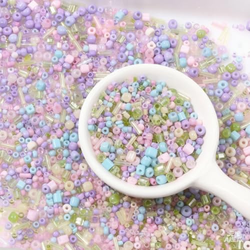24 Grid Rainbow Glass Seed Bugle Tube Beads Jewelry Making DIY Craft Kits - color: Rainbow, size: 24 Grid
