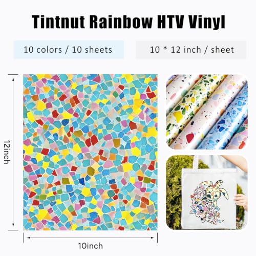 Tintnut Terrazzo Heat Transfer Vinyl,10 Sheets 12"x10" Iron on Vinyl - color: Terrazzo-10