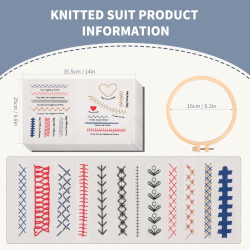Prdingfy 2026 Upgraded Embroidery Stitch Book Kit, 106 Patterns with Tools & Tutorials, 86 PCS Beginner Embroidery Kit, Portable All-in-One Hand Embroidery Book for Adults & DIY Craft Lovers