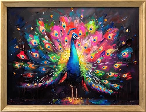 Leczany Cross Stitch Patterns Stamped Kit for Beginners | Embroidery Supplies DIY Craft Kit Needlepoint for Adults Starter | 11CT, 3 Strands | Peacock Spreads its Wings 20.9x15.8 inches - color: 11CT Stamped kits, Peacock spreads its wings 20.9x15.8 inche