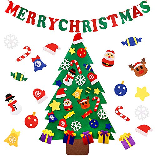 Caydo 12 Pieces A4 Christmas Felt Fabric Sheets, 5 Colors Felt Sheets Craft