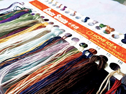 Aiorkeng Cross Stitch Kits Stamped Full Range of Embroidery Starter Kits for Beginners DIY-Printed kit Owl 14(Printed) 11CT 3 Strands 21.7×17.7inches - color: Owl 14(printed)21.7×17.7inches