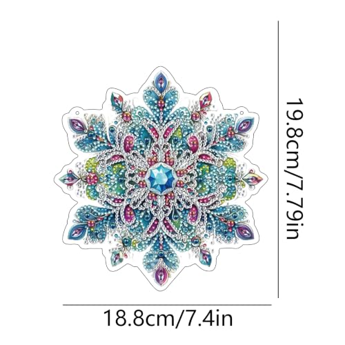 Snowflakes Diamond Art Hanging Kit for Adults, DIY Diamonds Painting Door Hanger Board Kit, Special Acrylic Diamond Art Painting Pendant Ornament Winter - color: Snowflakes