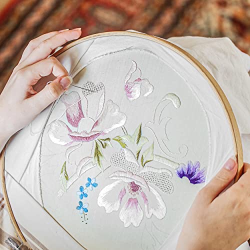 GIEMSON Embroidery Hoop 12 Inch 12 Pieces Large Embroidery Hoops Bamboo Circle Cross Stitch Hoop for Embroidery Art Craft Sewing - size: 12 inch