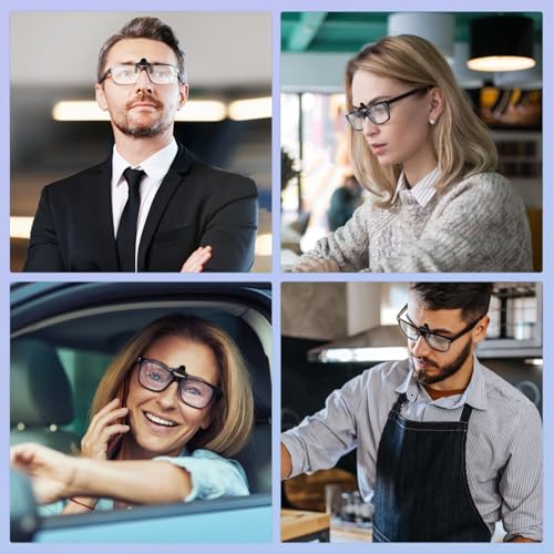 2 Pack Blue Light Blocking Clip-On and Flip-Up Reading Glasses with Magnifying Lenses Readers for Unisex Use