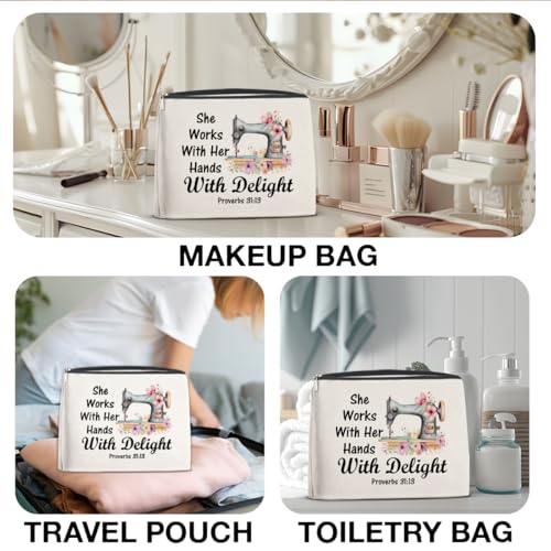 Sewing Makeup Bag Gifts for Women Quilting Cosmetic Bag Organizer - color: Multicolor C