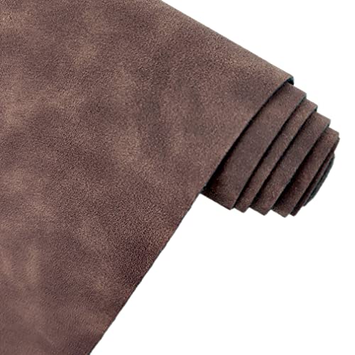 Dark Brown Soft Faux Suede Fabric 30x135cm Synthetic Faux Leather Frosted Leatherette for Apparel Shoes Sewing Crafts - color: Dark Brown