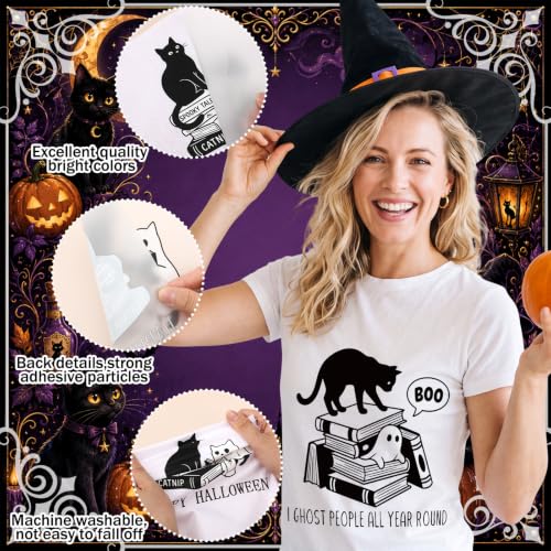 Tellingyou 36 Sheets Halloween Iron on Transfers Ghost Iron on Patches - style: Ghost and Cat