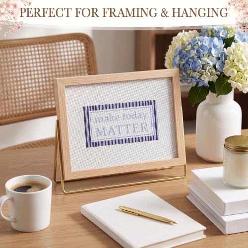 Moukeren 3 Pieces 10 x 8 Inch Bound Needlepoint Canvas, Pre Printed 18 Mesh Blank White Needlepoint Mesh Cloths Pure Cotton Embroidery Fabric with Non-fray Edges for Cross Stitch Project DIY Gift