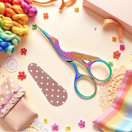 3.6 Inch Small Sewing Scissors Stainless Steel Sharp Pointed Tip Scissors with Case for Thread Trimming,Embroidery and Scrapbooking,Crafting,Colorful - size: 3.6 Inch, style: Style B1120