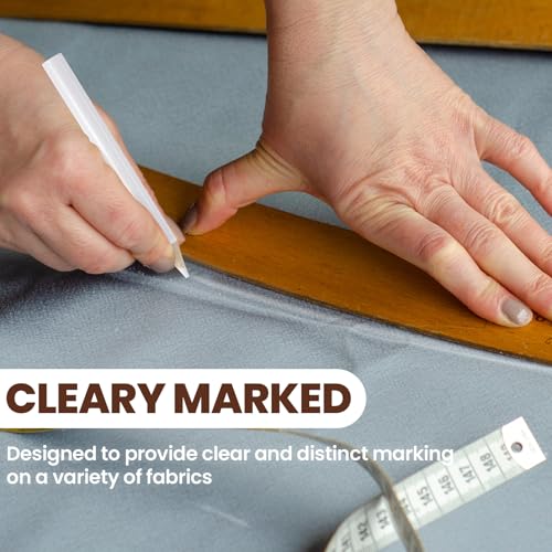 6PCS 8.7 cm Fabric Sewing Pencils, Washable Fabric Makers, No Dust Sewing Tailors Chalk, Marking Pencil for Quilting, DIY Crafts, Sewing - White, Blue, Red
