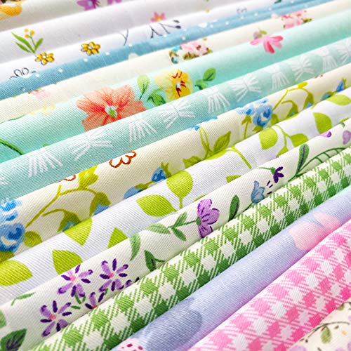 flic-flac 25pcs 12 x 12 inches (30cmx30cm) Cotton Fabric Squares Quilting Sewing Floral Precut Fabric Square Sheets for Craft Patchwork - size: 25pcs 30cm*30cm