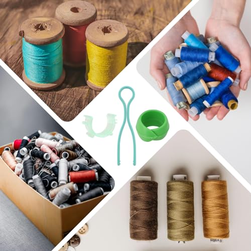 SHRJ 142pcs Bobbin Thread Buddies Set, Sewing Thread Organizing Clips, Bobbin Holders Clips, Spools Savers Huggers for Embroidery Quilting Sewing Accessory Spool Organizing