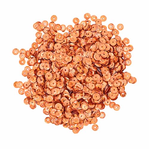 Mandala Crafts 6mm Cup Holographic Orange Sequins for Sewing Embroidery - color: Holographic Orange, size: 6mm Cup Sequins