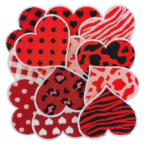 12Pcs Valentine's Day Theme Iron on Patches, Love Embroidered Patch, Jacket Patches Iron on for Favorite - color: AZXK-07