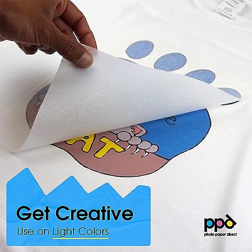 PPD 50 Sheets 8.5x11" Iron-on Heat Transfer Vinyl Paper Light Fabrics - size: 8.5 x 11, style: Light (50 Sheets)