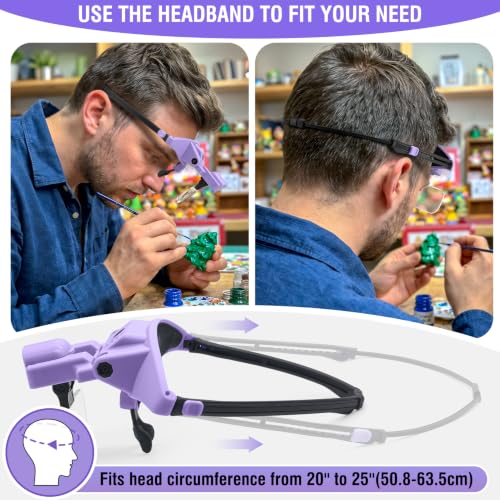 Dilzekui Magnifying Glass with Light 1X-4X Rechargeable (Purple) - color: Purple
