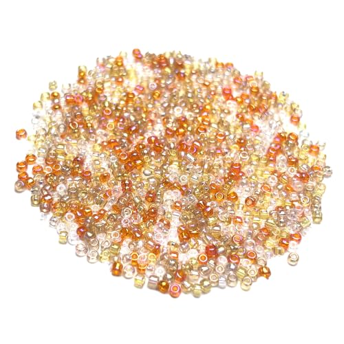GLRXMX 2100Pcs Glass Beads 2mm Round Seed Beads for Jewelry Making - color: Creamsicle