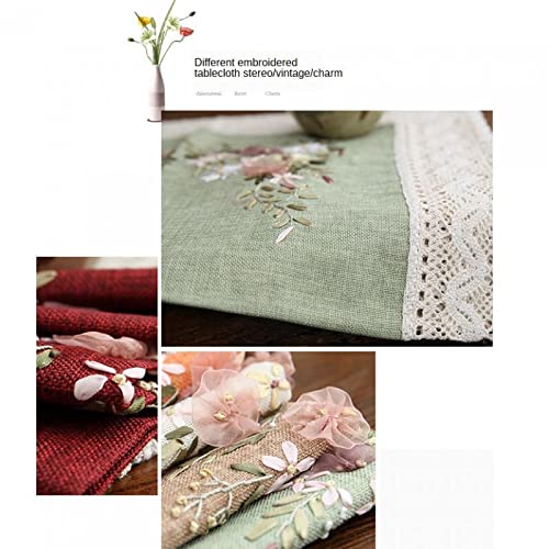 Generic Printed Stamped Cross Stitch Tablecloth Kit for Embroidery, White, Linen, 90x90cm