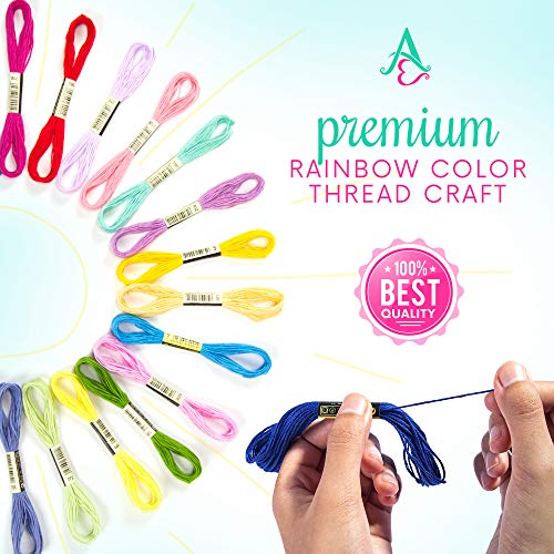Athena’s Elements Embroidery Floss | Rainbow Thread for Embroidery, Cross Stitch Thread, Crafting Arts Embroidery Strings Bulk (Rainbow, 110pc) - color: Rainbow, size: 110 pieces