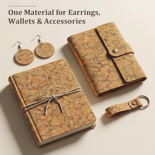 SorenCut Cork Fabric Roll 12.5 x 52 Inch – Mosaic Gold Embellished Cork Leather Fabric for Earrings, Bow Making, Bags, Wallets & DIY Sewing Projects – Vegan Leather Alternative Craft Sheet - color: Yellow 1947