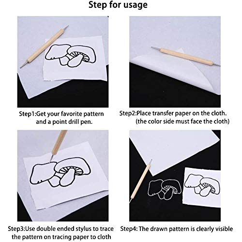 Yesallwas 100 Sheets Transfer Tracing Carbon Paper for Wood, Paper, Canvas and Other Art Surfaces with 5 Pieces Double Ended Tracing Stylus - color: Multicolor 100