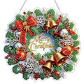 Christmas Wreath Diamond Art Hanging Kit for Adults, DIY Diamonds Painting Door Hanger Board Kit, Special Acrylic Diamond Art Painting Pendant Ornament (Christmas Wreath) - color: Christmas Wreath