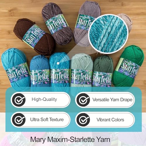 Mary Maxim Starlette Yarn, Acrylic Yarn, 3.5 OZ, 180 Yards, Teal Heather - color: Teal Heather