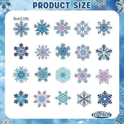 Tondiamo 20 Pcs Snowflake Diamond Painting Keychain Kits - style: Snowflake Style