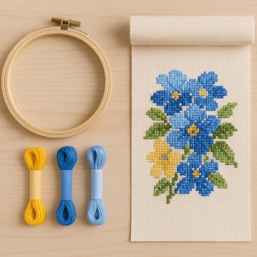 Essentials By Leisure Arts Aida Cloth, 14 Count, Ivory, Cross Stitch Fabric, Embroidery Fabric, Cross Stitch Supplies for Crafting, Stitching, and Sewing Projects 15X18 - color: Ivory