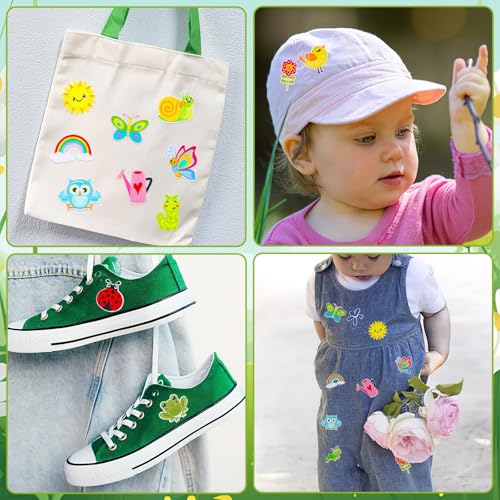 AUGSUN 36Pcs Spring Iron on Patches Garden Embroidered Sew Applique - style: Spring