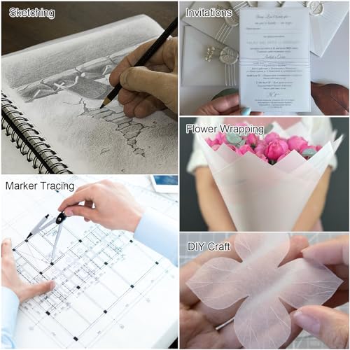120 Sheets Tracing Paper for Drawing, 8.5”x 11” Trace Paper, Translucent Vellum Paper Tracing Paper Pad, Tracing Pad for Sketching, Preliminary Drawing, Overlaying Images Tracing - size: 8.5”x 11”（120 Sheets）
