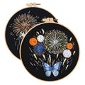 spicssa 2PCS Embroidery Kit for Beginners, Hand Needlepoint Kits for Adults with Pre-Stamped Patterns, 7.8-Inch Hoop, Threads & Needles, Step by Step Instructions - color: Fireworks