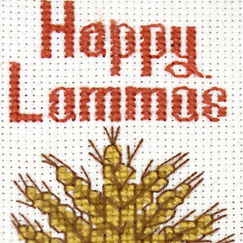 Povitrulya Counted Cross Stitch Kit “Lammas/Lughnasadh“ – DIY Bookmark Embroidery Set for Adults & Beginners, First Harvest Pagan Celtic Rustic Seasonal Autumn Gift - color: Lammas/Lughnasadh