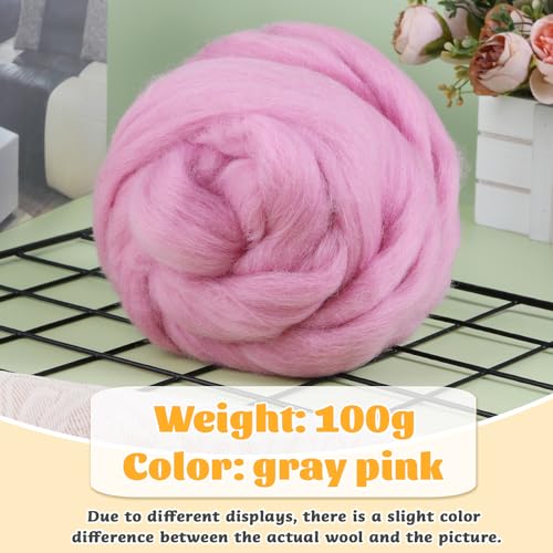 3.53oz Needle Felting Wool Roving for Needle Felting Dark Pink Felting Wool - color: dark pink