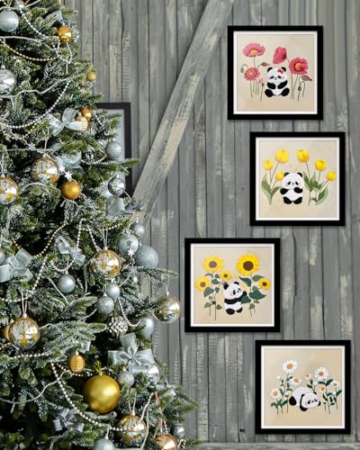 TINDTOP Embroidery Kit for Adult, Panda Embroidery Practice Kits - color: Panda 4 Sets