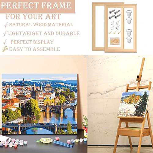 2 Pack 12"x 16" DIY Wood Canvas Stretcher Bars, Canvas Frames Kit-Easy to Assemble,Wooden Frames Kit for Oil Painting,Diamond Painting，Embroidery Stitch and Needlepoint Arts Supplies - color: 12"x 16"