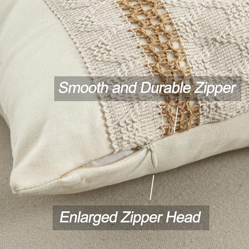 Lumbar Throw Pillow Covers 1PC (Beige & Brown Grid, 12x20 Inch) - color: Khaki Grid, size: 20" x 12" (Pack of 1)