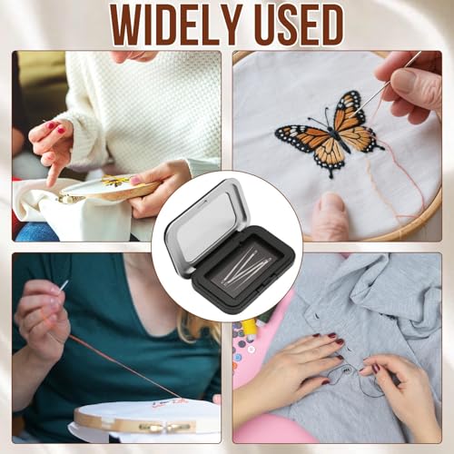 3Pcs Magnetic Pin Holder Box with Transparent Acrylic Lid, Strong Built-In Magnet Secures Pins Under 6.5cm, Sewing Needle Organizer Box with Snap Closure, Craft Supplies Storage Gift for Sewers - color: 3Pcs