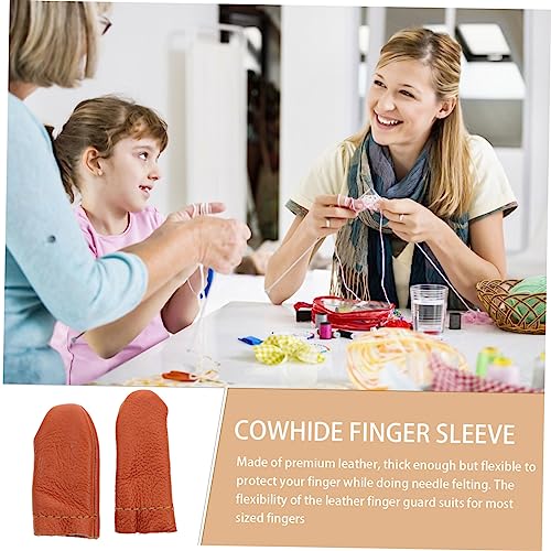 10 Pairs Leather Nail Tools Needle Felting Protectors Wood Carving Gloves Knitting Thimble Kits for Sewing Leather