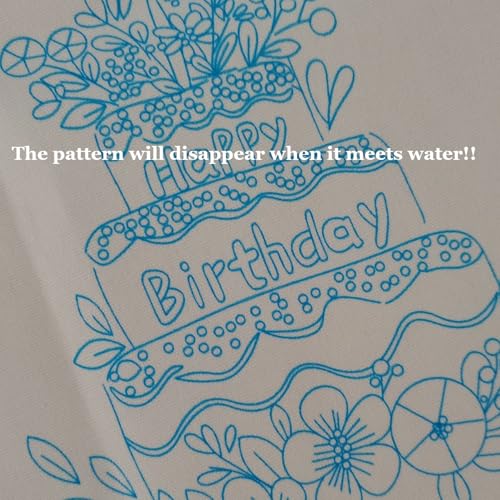 Esffaci Embroidery Starter Kit for Adult Beginner with Birthday Cake Candle Flower Pattern Hand Embroidery Set with Cloth Hoop Needle Threader Floss and Instruction - color: Birthday Cake