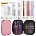 IMZAY 54 Pcs Crochet Hooks Set 0.6–6.5mm Ergonomic Crochet Needles Set - color: Pink, size: 54 Pcs