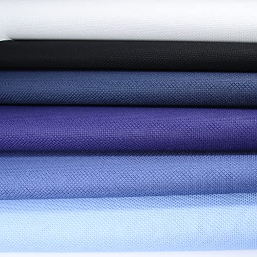 KCS 6 pc of 12" x 18" (30cmx45cm) Counted Cotton Aida Cloth Cross Stitch Fabric (14CT-L) - color: 14ct-l