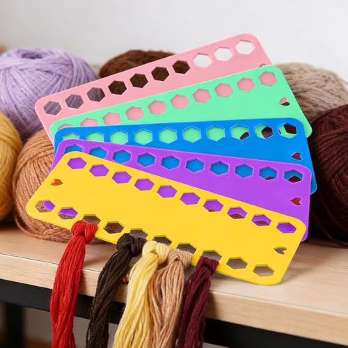 5 PCS Floss Bobbin, Plastic Sewing Thread Winding Plate Board Card for Cross Stitch Embroidery Thread Bobbins Organizer Craft - color: MIX1