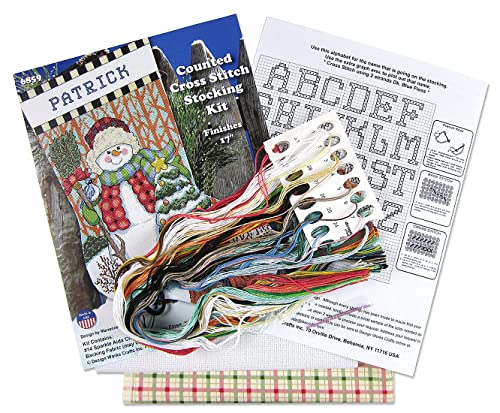 Design Works Crafts Woodland Snowman Counted Cross Stitch Stocking Kit, By the yard