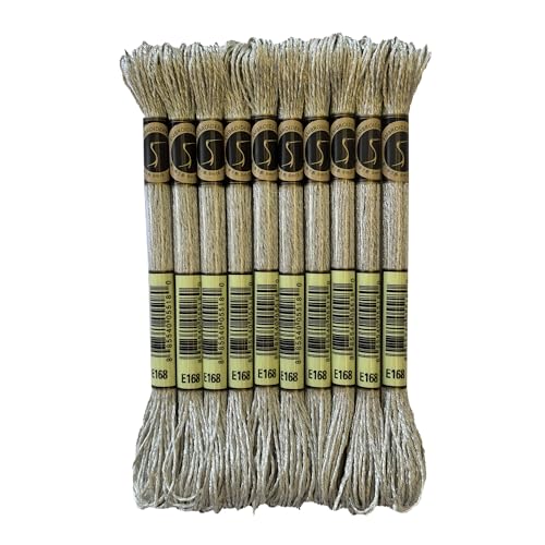 8 Meters 12 Strands Metallic Embroidery Floss Cross Stitch Needlework Thread, Metallic Silver, 10 Skeins - color: Metallic Silver