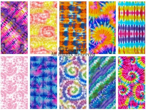 Craftido -25 Options- 100% Cotton Quilting Fabric Bundles 10pcs Fat Quarters 18”x21”-Medium Weight 5.2 oz- Soft Cotton for Quilting, Sewing Project, Patchwork, DIY Crafts - TIE DYE - color: Tie Dye